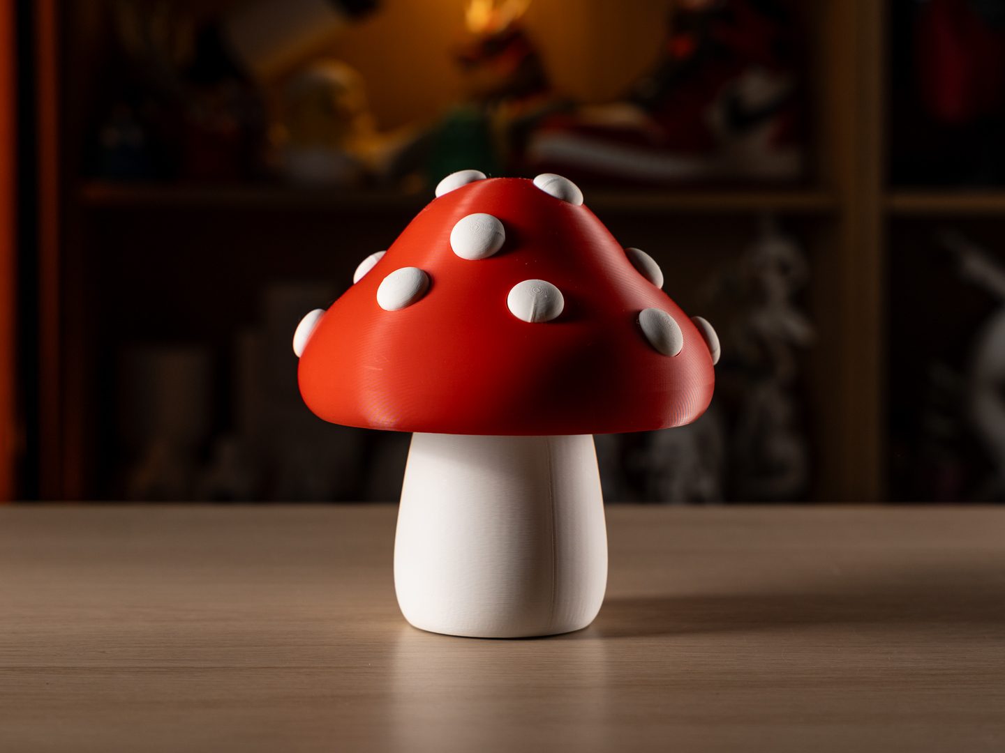 3D-gedruckte Pilzlampe als Dekoobjekt