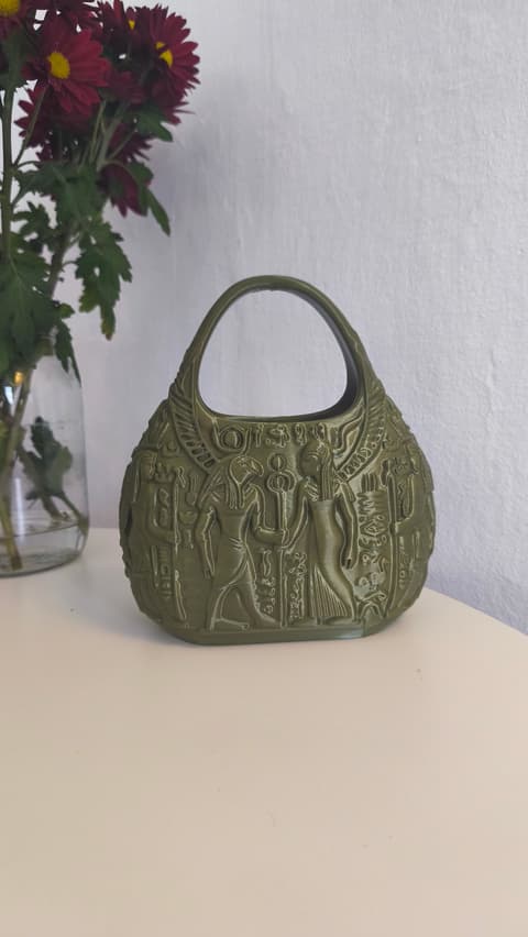 Handtasche mit ägyptischem Relief-Muster und Hieroglyphen, PrintHero