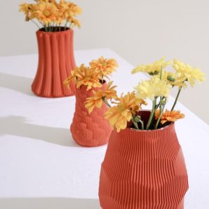 Strukturierte Blumenvase mit organischer Riffeloberfläche, PrintHero