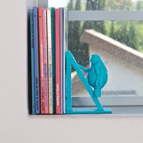 Buchstütze mit kletternder Figur auf Leiter, PrintHero