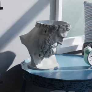 Klassische Büstenvase mit bärtiger Herkules-Figur, PrintHero