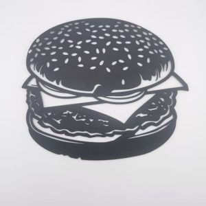 2D-Wandbild eines Cheeseburgers mit Sesambrötchen, PrintHero