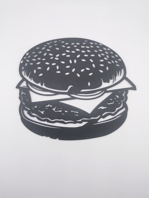 2D-Wandbild eines Cheeseburgers mit Sesambrötchen, PrintHero