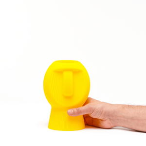Rundliche, stilisierte Kopf-Vase im Moai-inspirierten Design, PrintHero