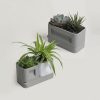Architektonisches Duo-Pflanzgefäß mit Rillenstruktur und verstecktem Wasserablauf, PrintHero