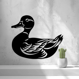 2D-Wandbild einer Ente im Scherenschnitt-Stil, PrintHero