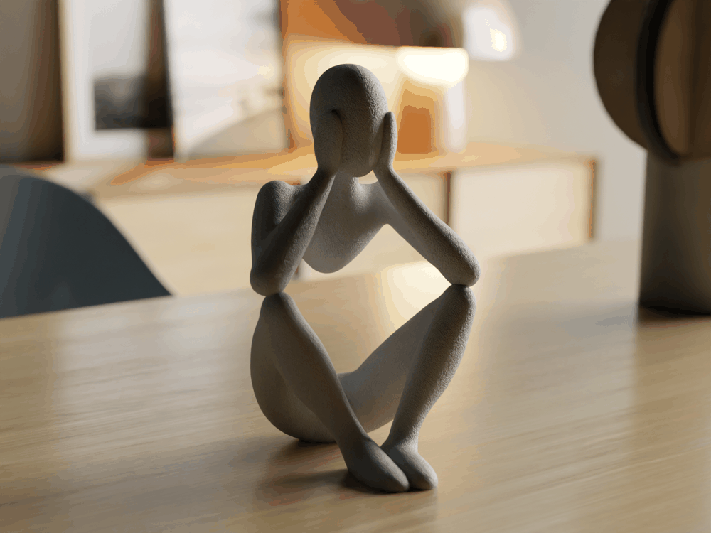 Abstrakte Skulptur mit optischer Schwebe-Illusion, PrintHero