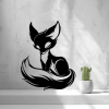 2D-Wandbild eines sitzenden Fuchses im Scherenschnitt-Stil, PrintHero
