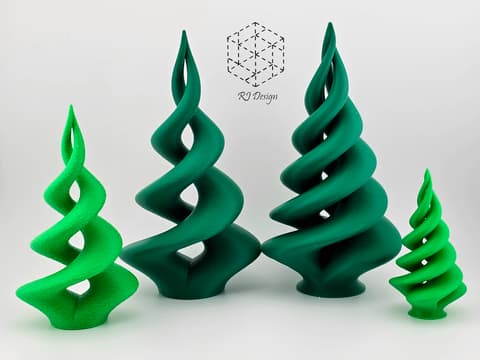 Stilisierter Weihnachtsbaum mit gedrehter Spiralform, PrintHero