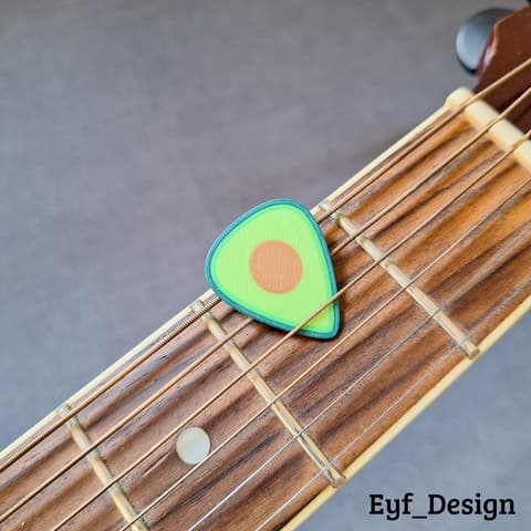 Gitarrenplektrum im witzigen Avocado-Design, PrintHero