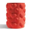 Vase mit eingeprägtem Herzmuster und Rillenstruktur, PrintHero