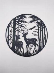 Hirsche im Wald – 2D-Wandbild