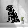 2D-Wandbild eines sitzenden Hundes im Scherenschnitt-Stil, PrintHero