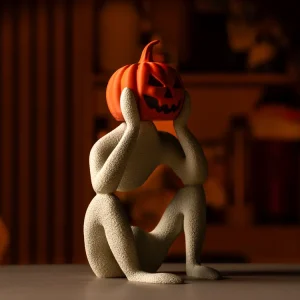 Halloween-Figur mit beleuchtbarem Kürbiskopf, PrintHero