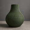 Vase im Japandi-Stil mit fein gerippter Oberfläche, PrintHero