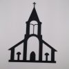 2D-Wandbild einer Kirchensilhouette im Scherenschnitt-Stil, PrintHero