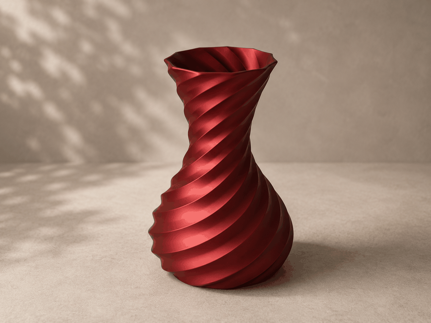 Kleine Vase mit gedrehter, spiralförmiger Silhouette, PrintHero