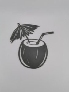 Kokosnuss-Cocktail – 2D-Wandbild