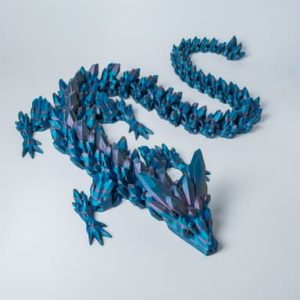 Beweglicher Flexi-Drache mit kristalliner Facettenstruktur, PrintHero