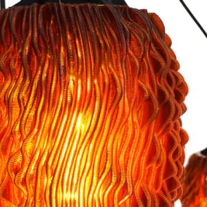 Gerillter Lampenschirm für Hängeleuchte mit warmem Lichteffekt, PrintHero