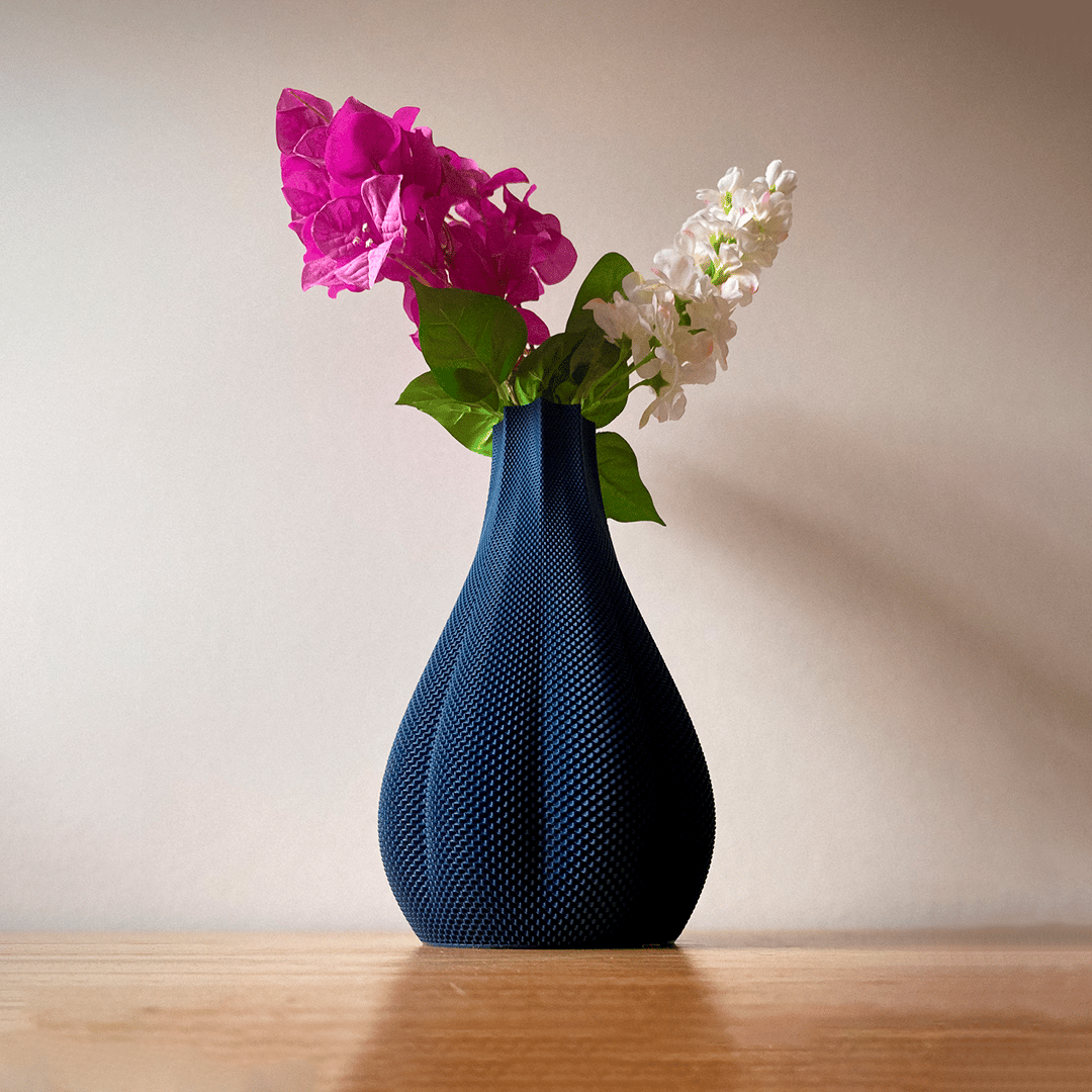 Tropfenförmige Blumenvase mit feiner Strukturoberfläche, PrintHero