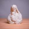 Geometrische Büstenfigur der Maria mit Kind im Low-Poly-Stil, PrintHero