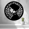 2D-Wandbild mit stilisiertem Frauenprofil im floralen Jugendstil-Rahmen, PrintHero