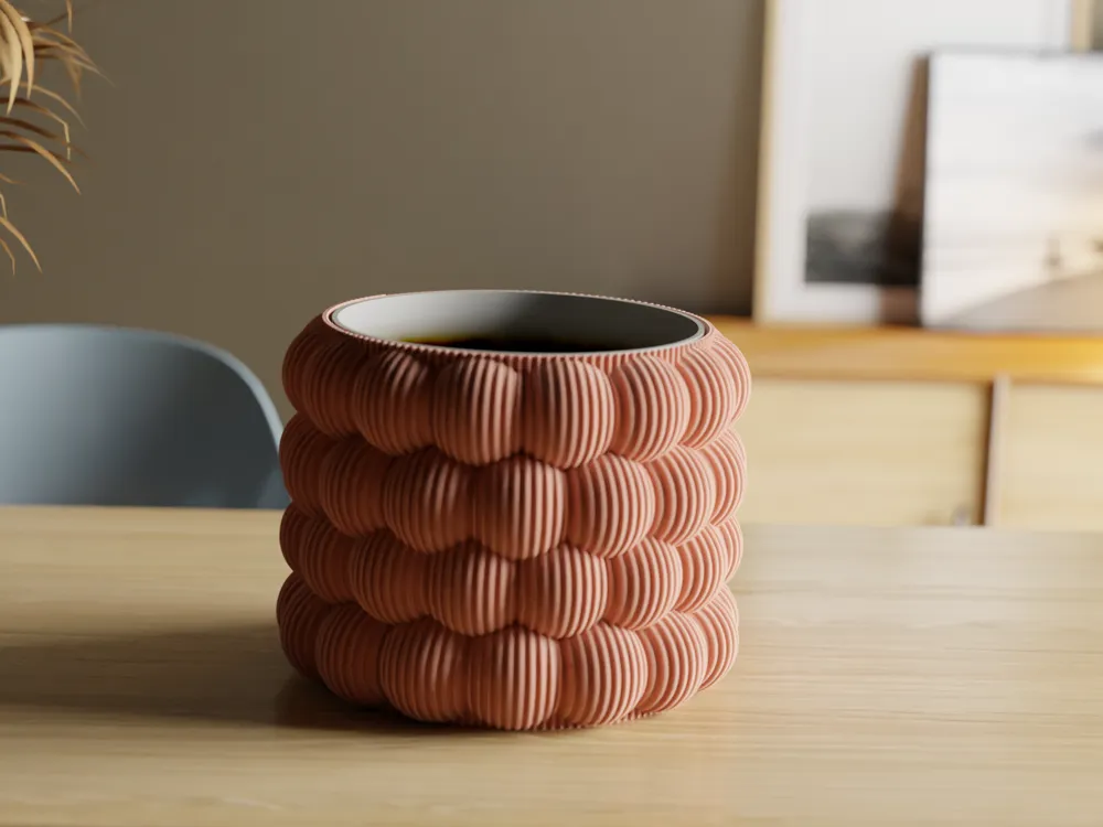 Moderne Vase mit organischer Wabenstruktur, PrintHero