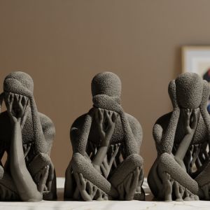 Nichts Böses Figuren-Trio Detailansicht, PrintHero