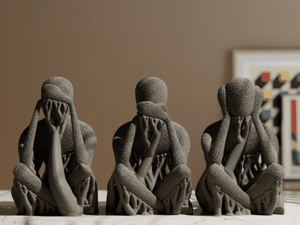 Nichts Böses Figuren-Trio Detailansicht, PrintHero