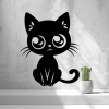 2D-Wandbild einer niedlichen Cartoon-Katze mit großen Augen, PrintHero