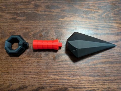 Übergroßes Ninja-Kunai als Deko-Requisit mit facettierter Klinge, PrintHero
