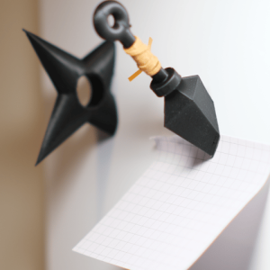 Set aus Kunai- und Shuriken-Magneten für Kühlschrank oder Memoboard, PrintHero