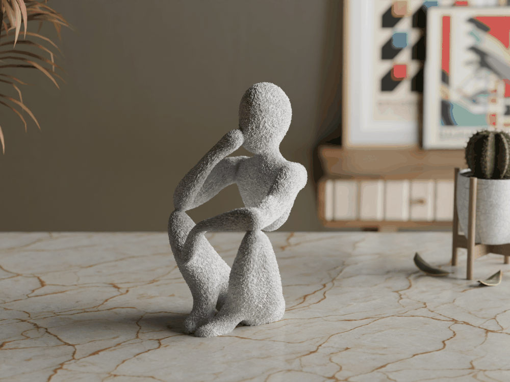 Der Denker Figur Seitenansicht, PrintHero