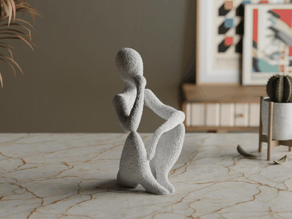 Der Denker Figur Detailansicht, PrintHero