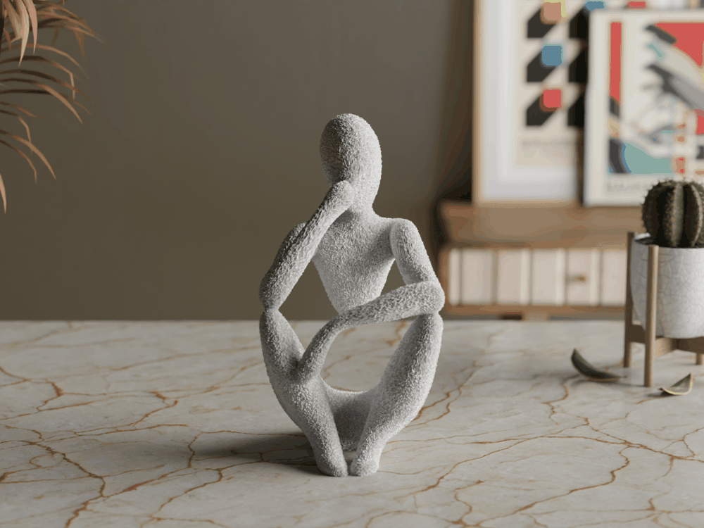 Minimalistische Skulptur "Der Denker", PrintHero
