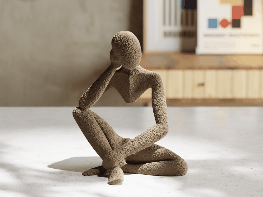 Minimalistische, kontemplative Skulptur NObody Serendipity, PrintHero