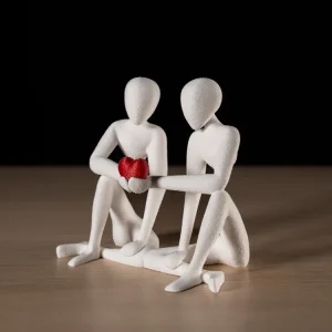 Zwei Figuren teilen ein rotes Herz, PrintHero