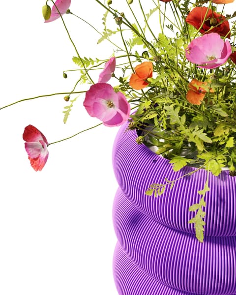 Bauchige Vase mit geriffelter Schichtstruktur, PrintHero