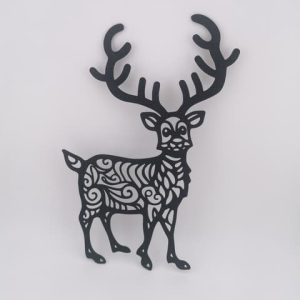 2D-Wandbild eines Rentiers mit ornamentalem Fellmuster, PrintHero