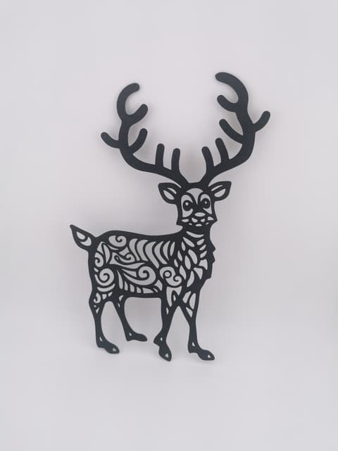 2D-Wandbild eines Rentiers mit ornamentalem Fellmuster, PrintHero