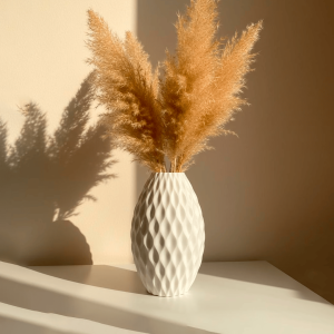 Blumenvase mit dreidimensionaler Rautenstruktur, PrintHero