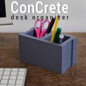 Schreibtisch-Organizer im Betonblock-Design mit zwei Fächern, PrintHero