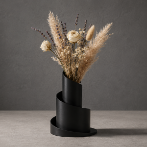 Skulpturale Vase mit geschwungener Bandwand, PrintHero