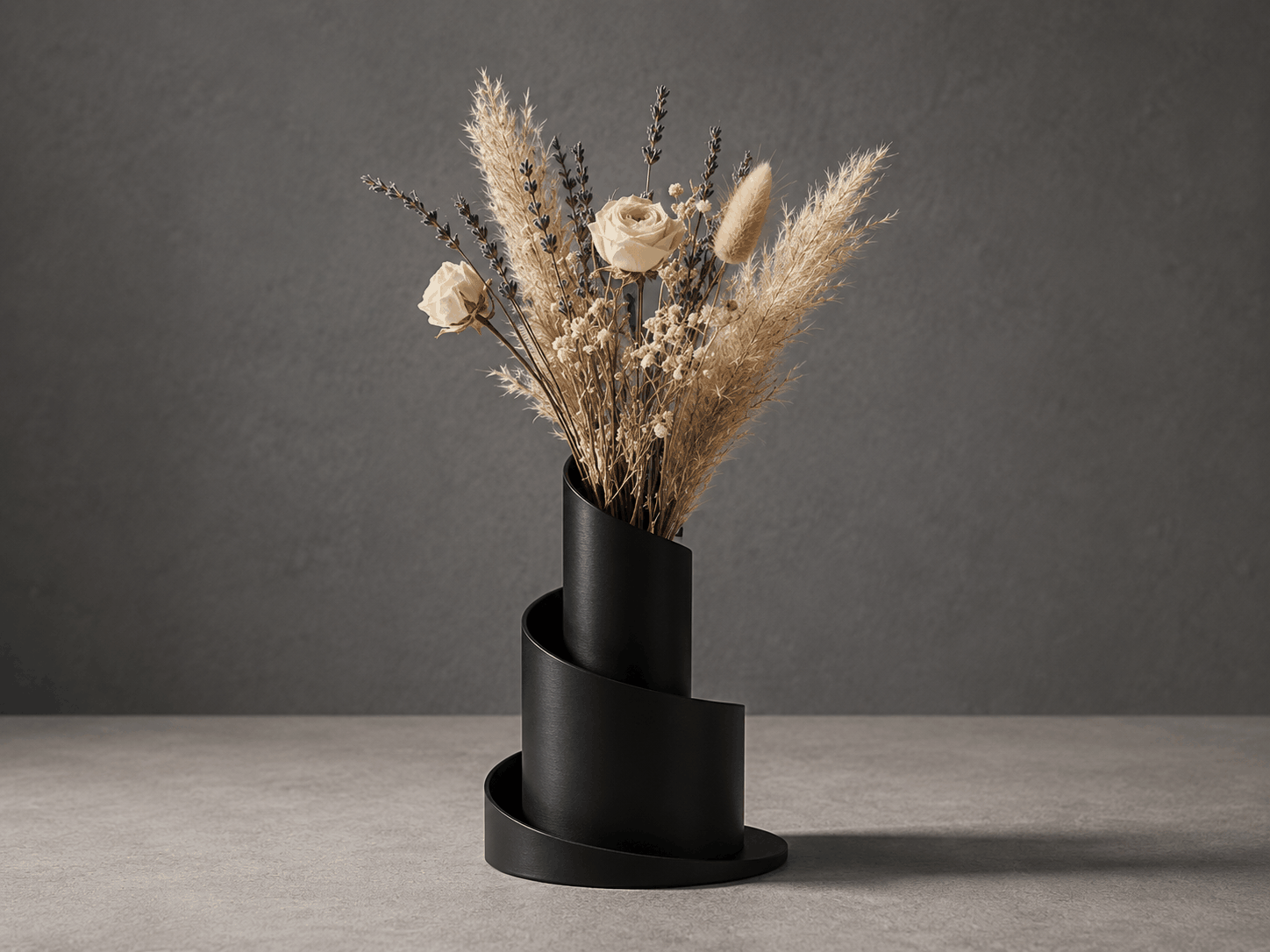 Skulpturale Vase mit geschwungener Bandwand, PrintHero