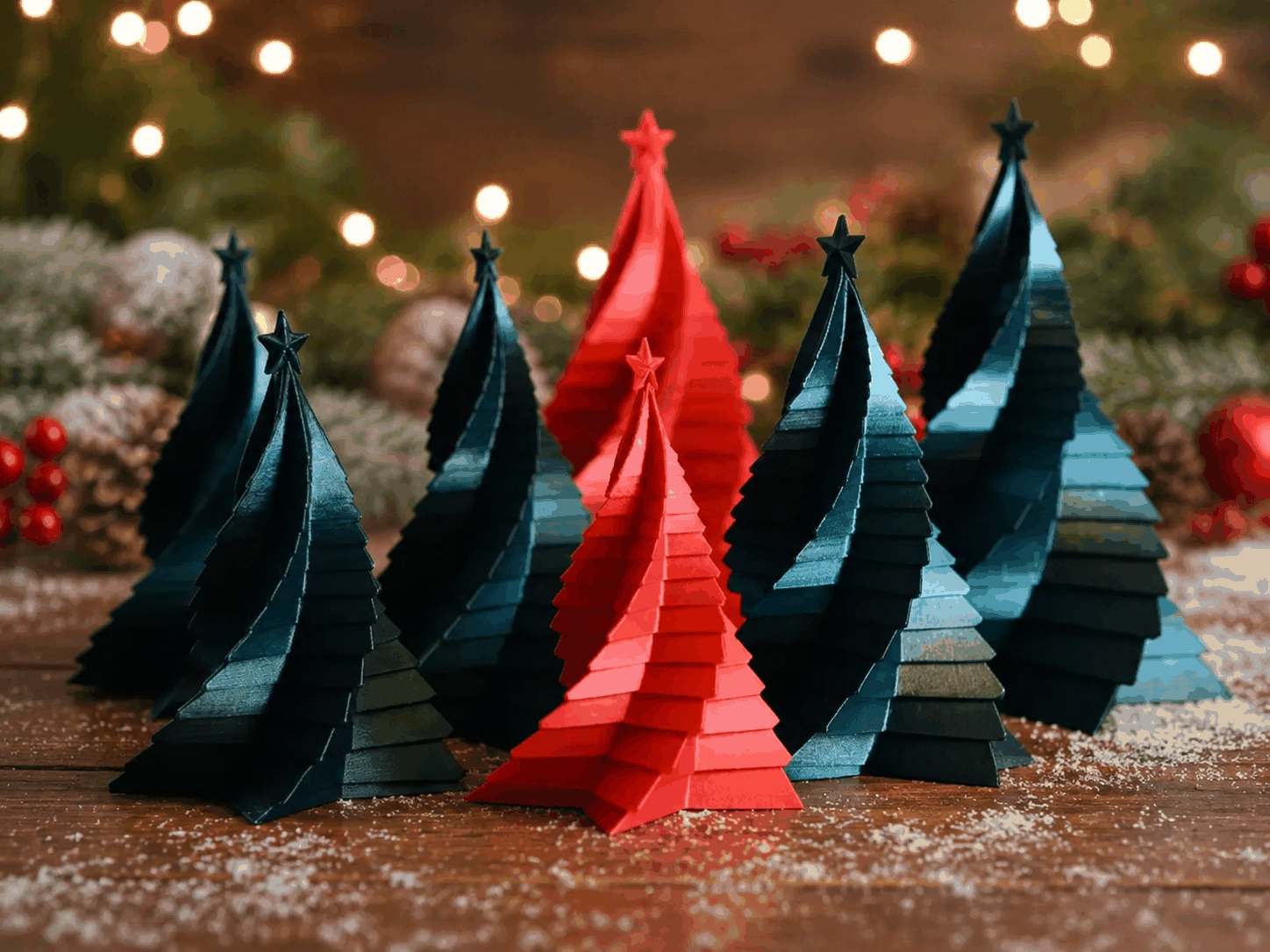 Spiral-Weihnachtsbaum Deko mit sternbesetzter Spitze