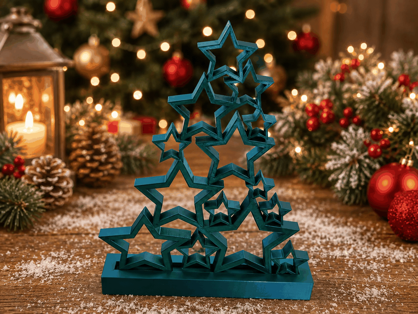 Sternenbaum Weihnachtsdeko aus überlappenden Sternen