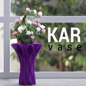 Trichterförmige Vase mit geschwungener Rippenstruktur, PrintHero