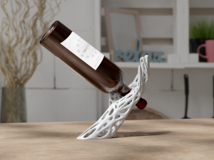 Balancierender Weinflaschenhalter – Voronoi Design