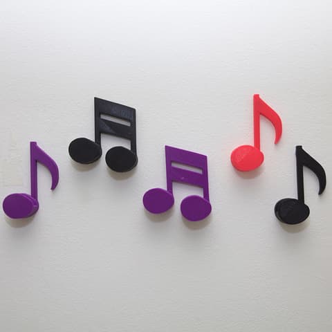 Set aus Wandhaken in Form von Musiknoten, PrintHero